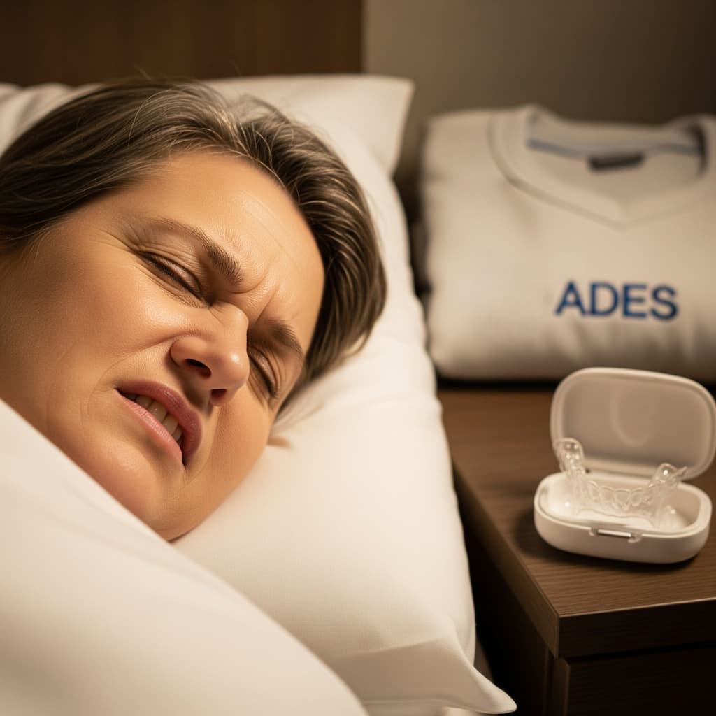 Paciente con bruxismo nocturno que podría causar diente flojo, Clínica Dental ADES.