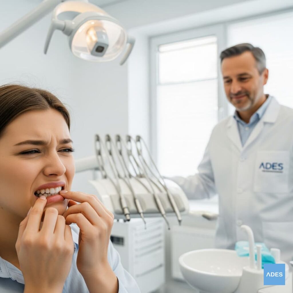 Paciente con ligera molestia tras una limpieza dental, atendida en Clínica Dental ADES Badajoz.