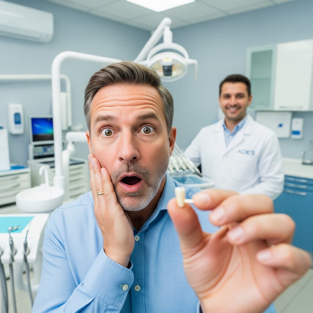 Paciente con empaste caído siendo atendido en Clínica Dental ADES de Badajoz.